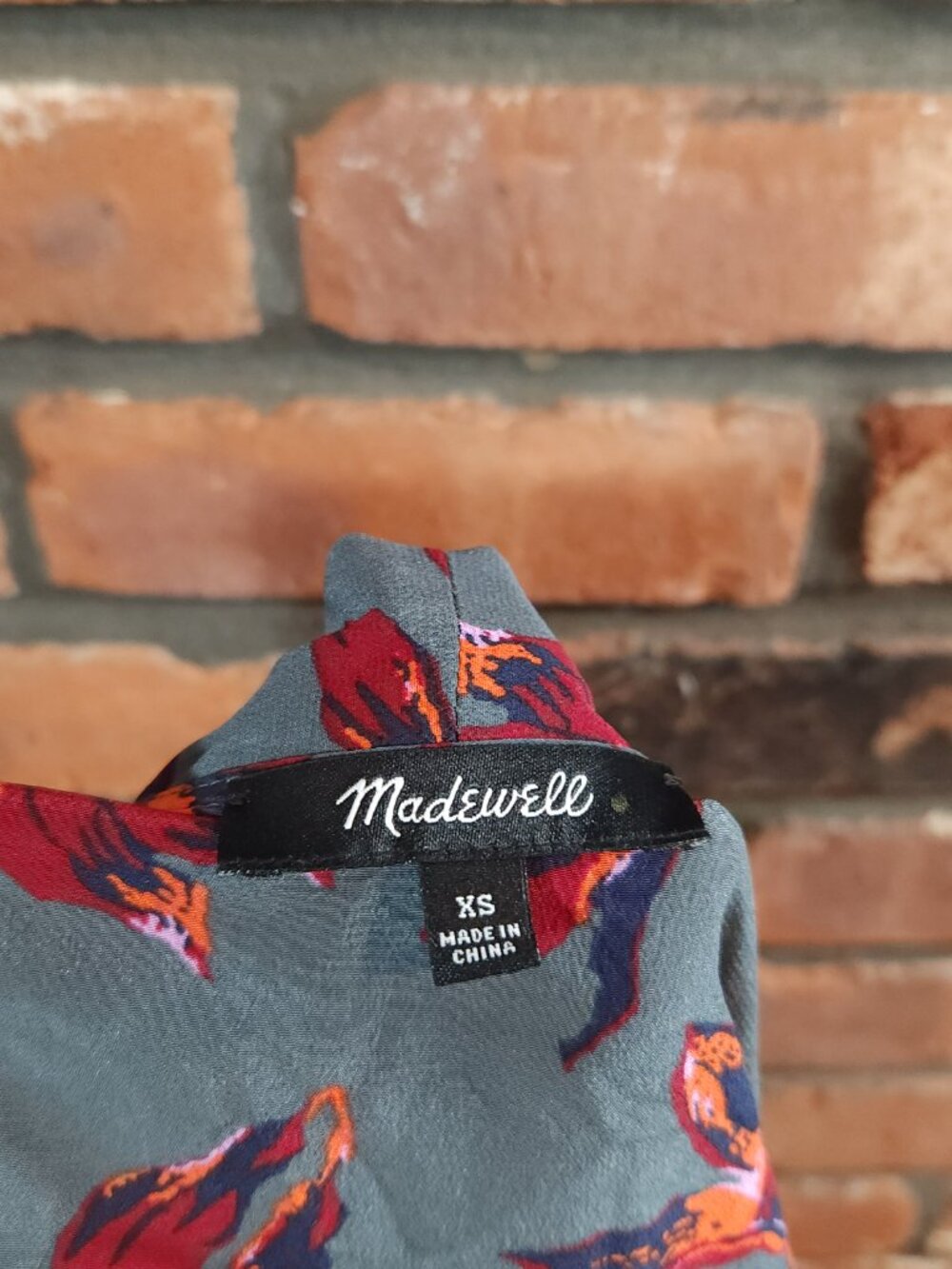 Madewell Silk Tie-neck Wrap Top in Winter Orchid Feminine Moody Work Women's XS - Picture 11 of 11